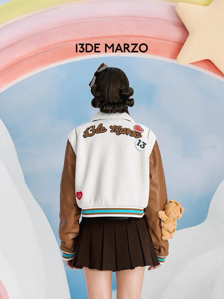 13DE MARZO x CARE BEARS Baseball Jacket White