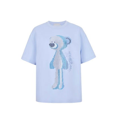 13DE MARZO Rhinstone T-Shirt Blue