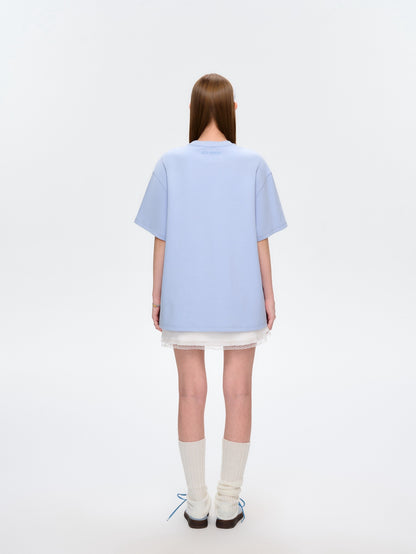 13DE MARZO Rhinstone T-Shirt Blue
