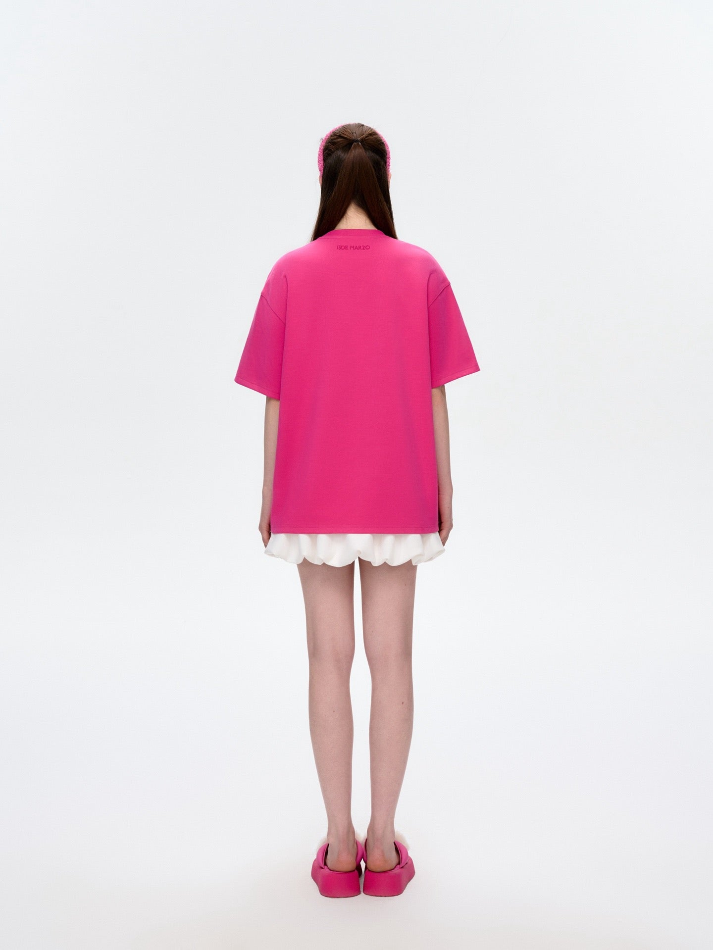 13DE MARZO Rhinstone T-Shirt Rose Red