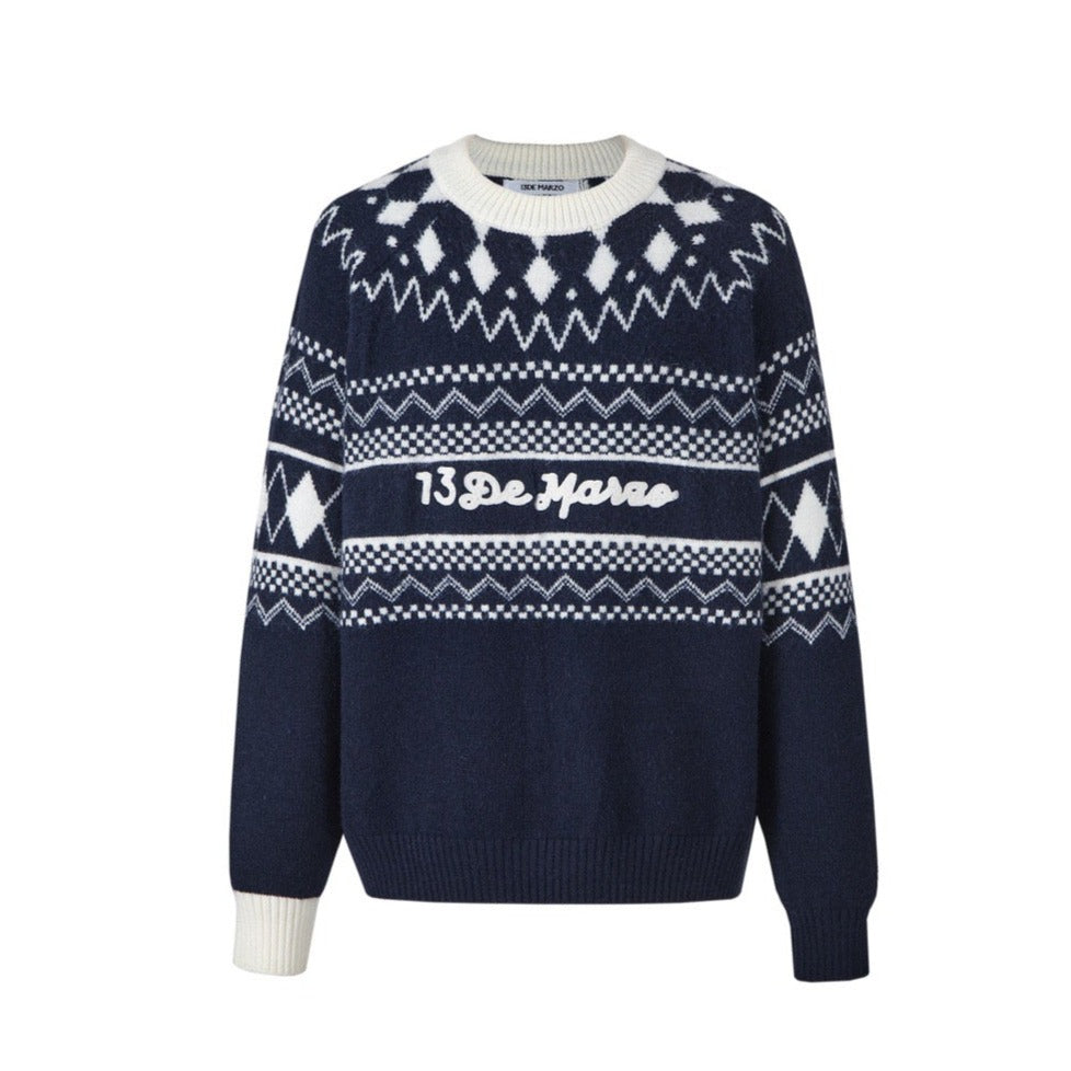 13DE MARZO Bear Exotic Nostalgia Sweater Eclipse