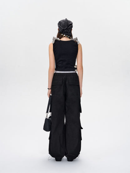 13DE MARZO Bear Loin Out Vest Black