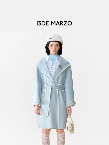 13DE MARZO Doozoo Robe Coat Pearl Blue