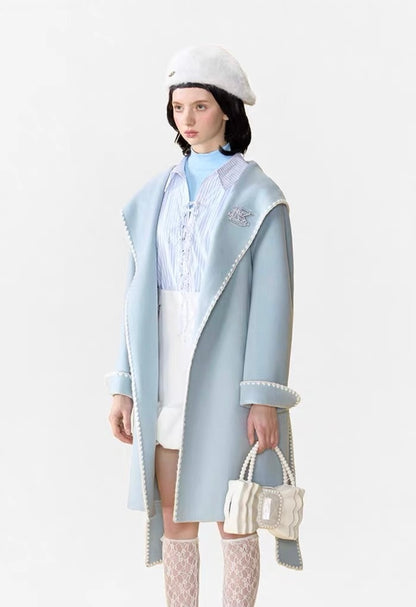 13DE MARZO Doozoo Robe Coat Pearl Blue