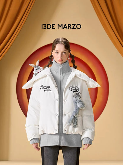 13DE MARZO x LOONEY TUNES Bugs Bunny Down Jacket White