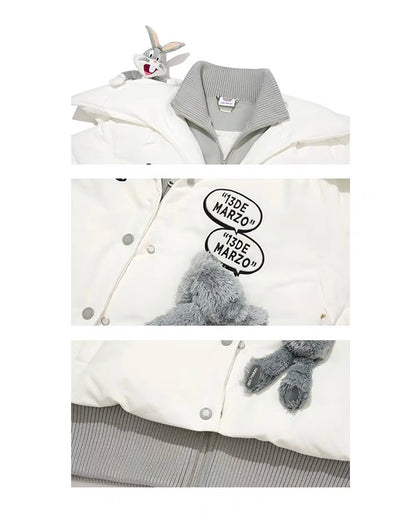 13DE MARZO x LOONEY TUNES Bugs Bunny Down Jacket White