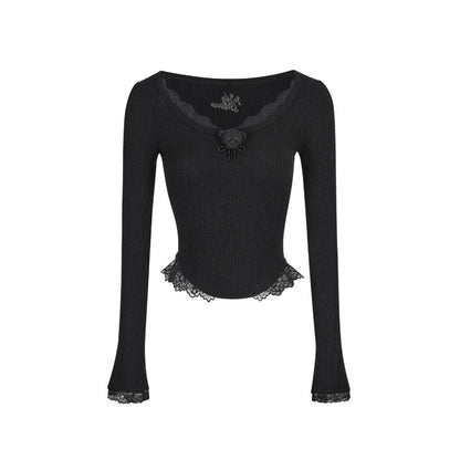 13DE MARZO Bear Lacy Undertee Black