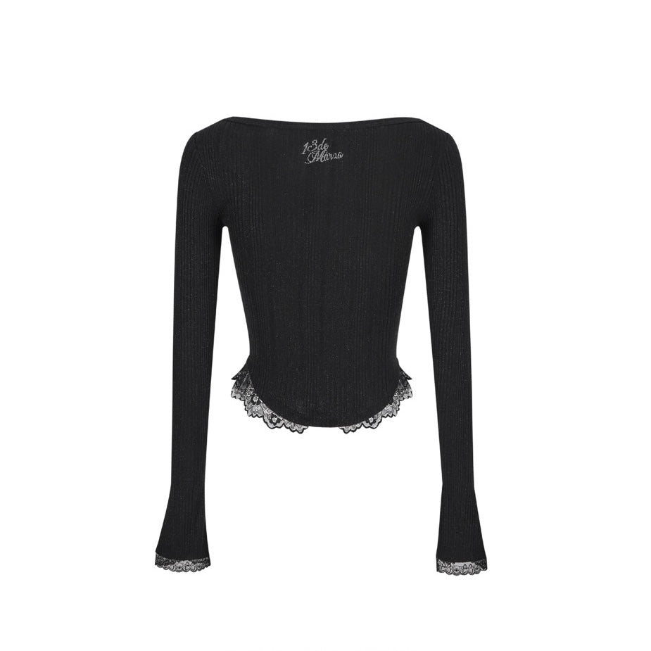 13DE MARZO Bear Lacy Undertee Black