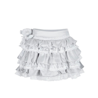 13DE MARZO Bear Lacy Bud Skirt Grey