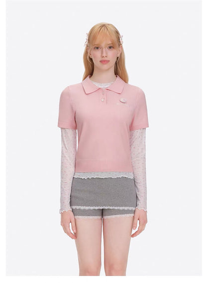 13DE MARZO Doozoo Polo Tee Pink