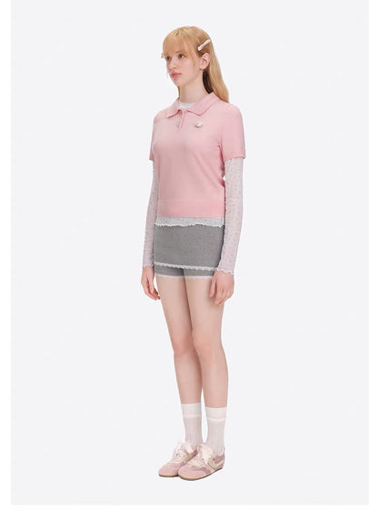13DE MARZO Doozoo Polo Tee Pink