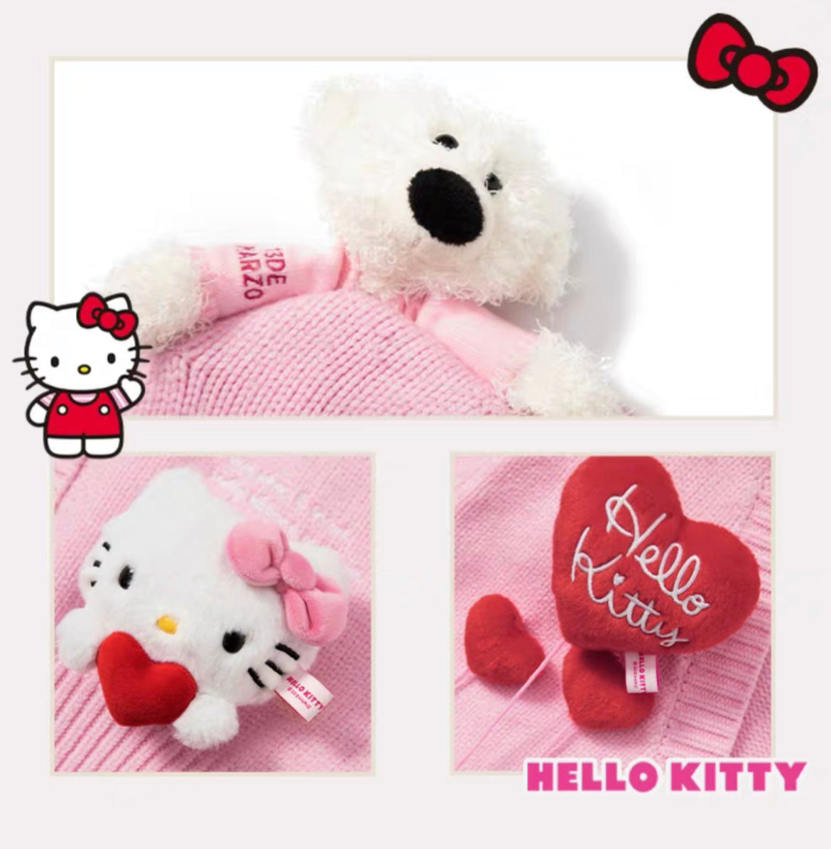 13DE MARZO Hello Kitty Bear Heart Cardigan Fairy Tale