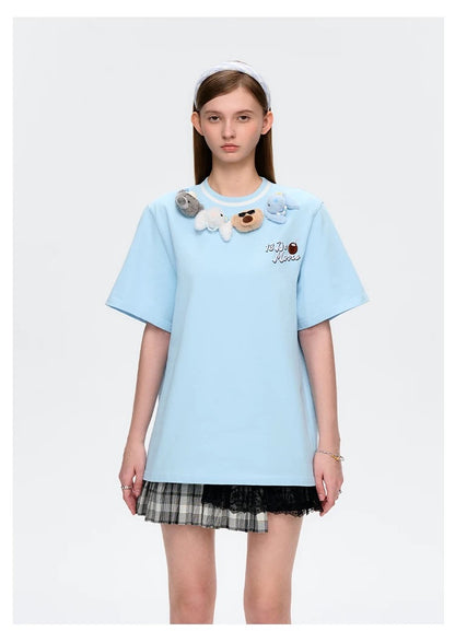 13DE MARZO Holiday Friends T-Shirt Blue