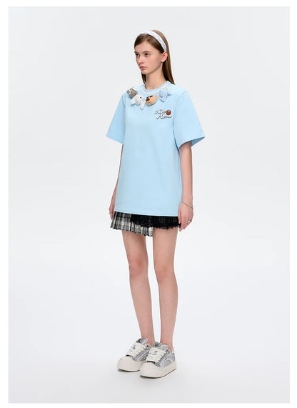 13DE MARZO Holiday Friends T-Shirt Blue