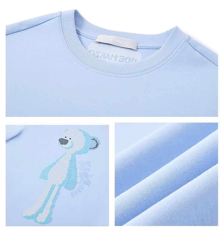 13DE MARZO Rhinstone T-Shirt Blue