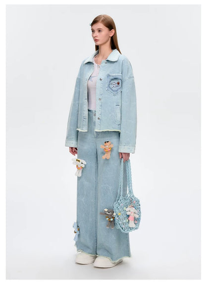 13DE MARZO Island Style Shells Knitted Bag Blue