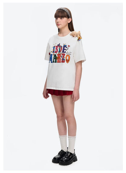 13DE MARZO DIY Colour-Fill T-Shirt White