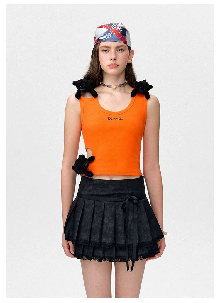 13DE MARZO Bear Loin Out Vest Orange