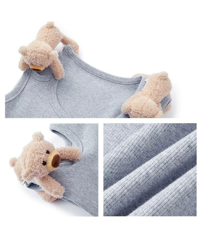 13DE MARZO Bear Loin Out Vest Grey