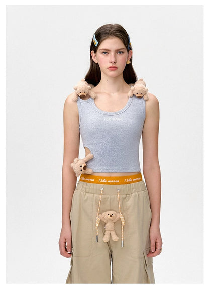 13DE MARZO Bear Loin Out Vest Grey