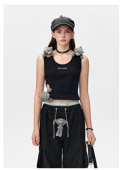 13DE MARZO Bear Loin Out Vest Black