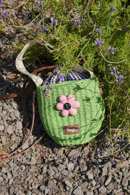 Tagi Blooming Woven Bucket Bag Forest