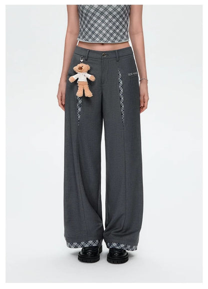 13DE MARZO Patchwork Suit Pants Grey
