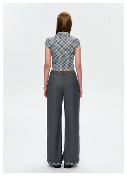 13DE MARZO Patchwork Suit Pants Grey