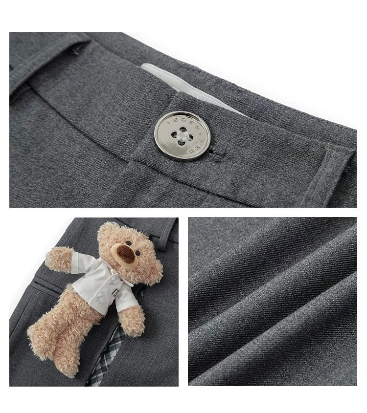 13DE MARZO Patchwork Suit Pants Grey