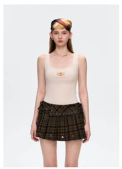 13DE MARZO Bear Basic Tank Beige