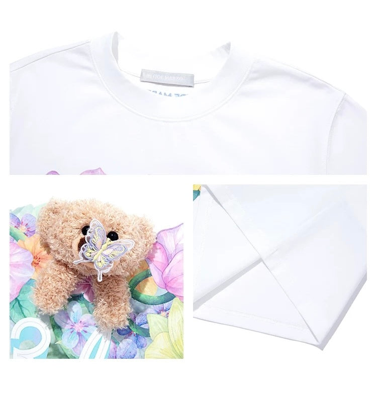 13DE MARZO Butterfly Bush T-shirt White