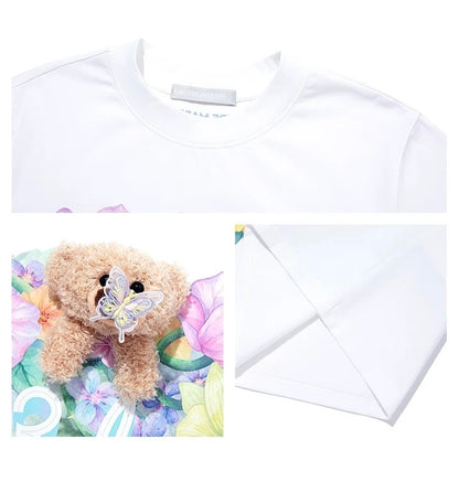 13DE MARZO Butterfly Bush T-shirt White