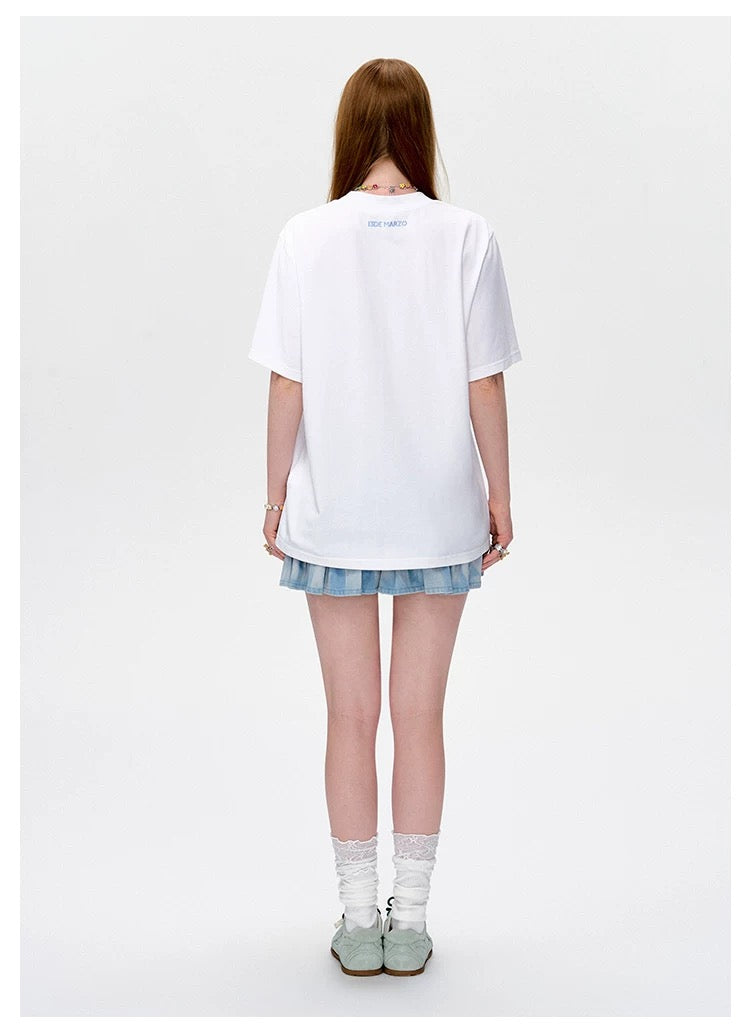 13DE MARZO Butterfly Bush T-shirt White