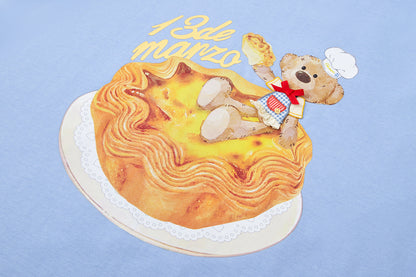 13DE MARZO Bear  Macau Tart T-shirt Blue