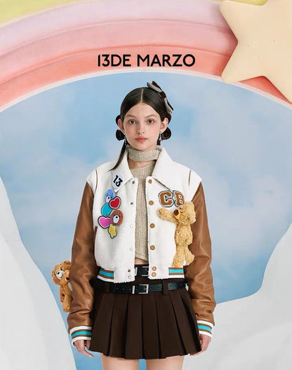 13DE MARZO x CARE BEARS Baseball Jacket White