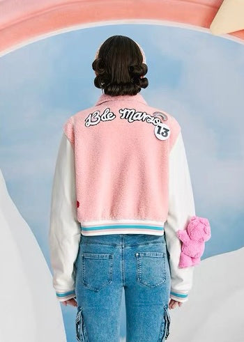 13DE MARZO x CARE BEARS Baseball Jacket English Rose