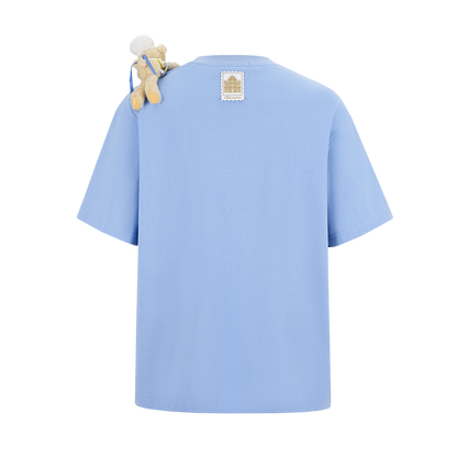 13DE MARZO Bear  Macau Tart T-shirt Blue