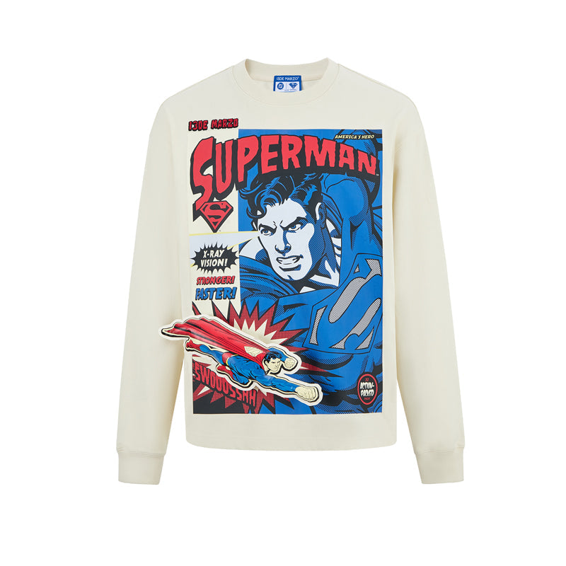 13DE MARZO x Superman Bear Comic Sweater Beige