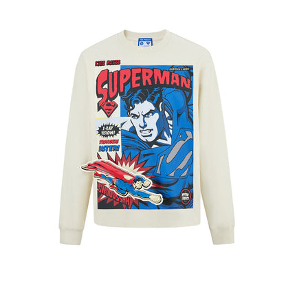 13DE MARZO x Superman Bear Comic Sweater Beige