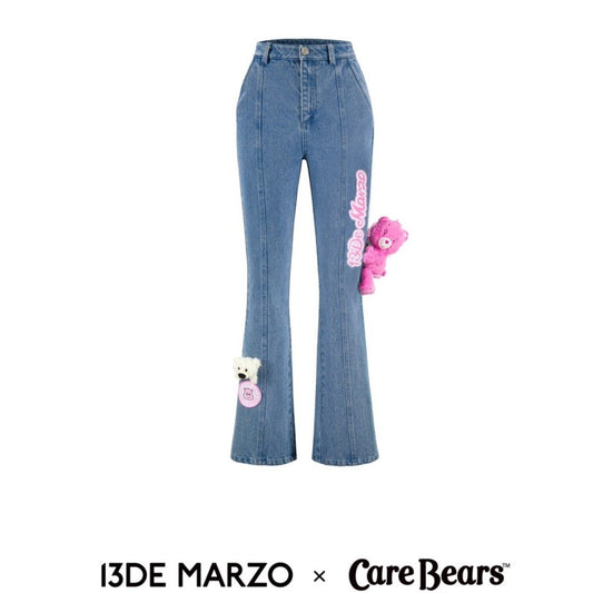 13DE MARZO x CARE BEARS Rainbow Jeans Faded Denim
