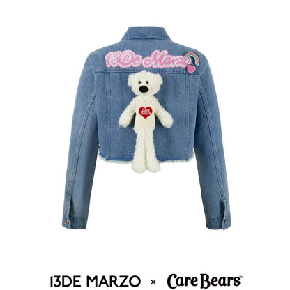 13DE MARZO x CARE BEARS Short Denim Jacket Faded Denim