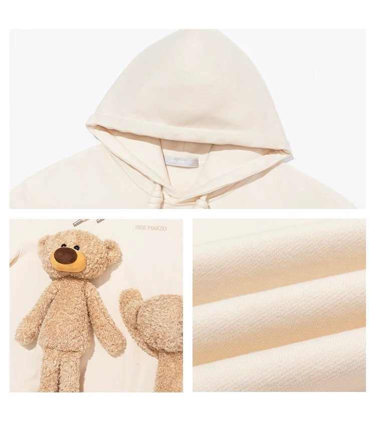 13DE MARZO Doozoo Giant Surround Bears Hoodie Beige