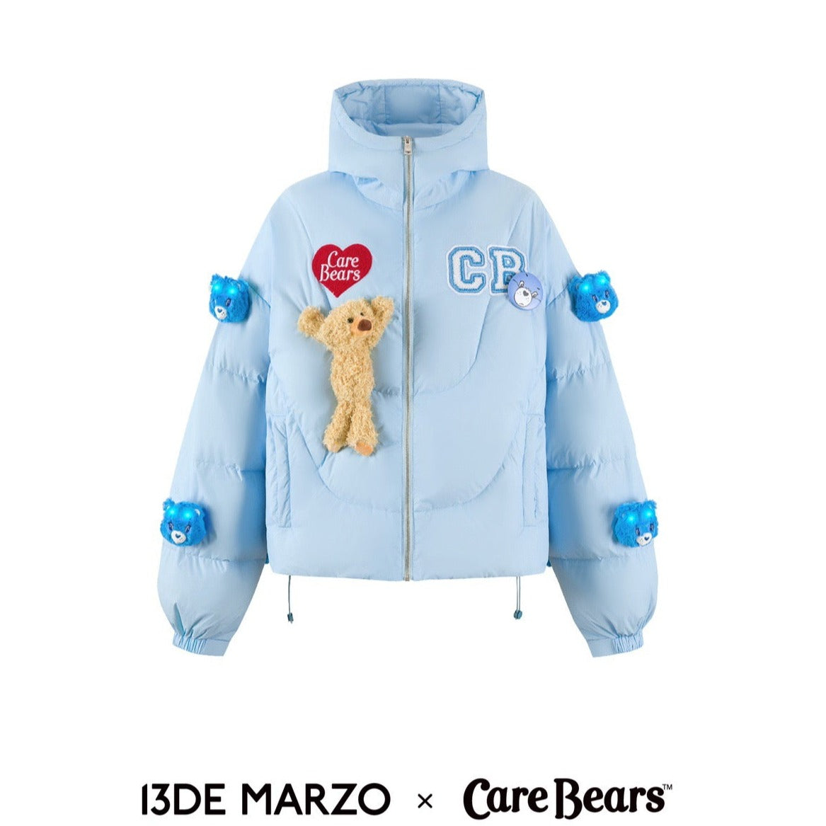 13DE MARZO x CARE BEAR Luminous Down Jacket Ballad Blue