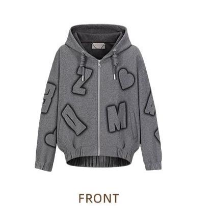 13DE MARZO Digital Logo Monogram Hoodie Gray