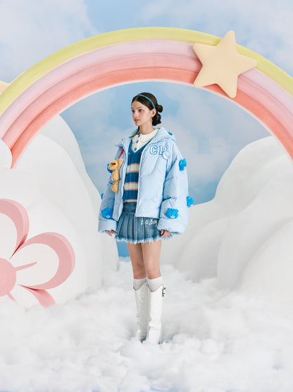 13DE MARZO x CARE BEAR Luminous Down Jacket Ballad Blue