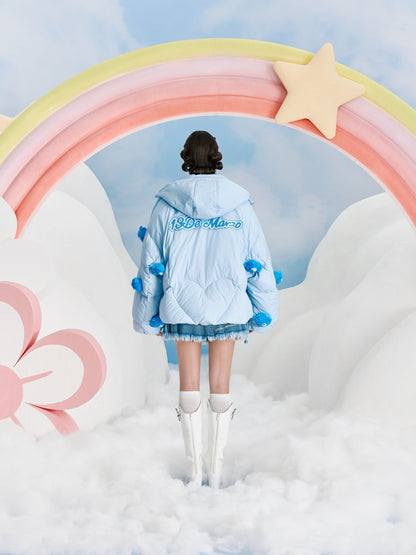 13DE MARZO x CARE BEAR Luminous Down Jacket Ballad Blue