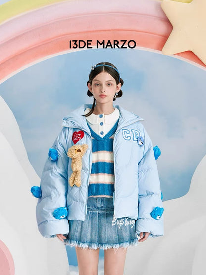 13DE MARZO x CARE BEAR Luminous Down Jacket Ballad Blue