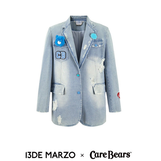 13DE MARZO x CARE BEARS Broken Denim Suit Dusk Blue