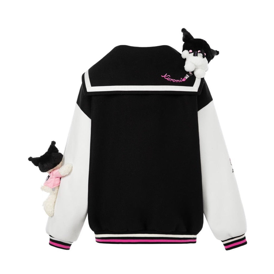 13DE MARZO Kuromi Bear Sailor Baseball Jacket Caviar