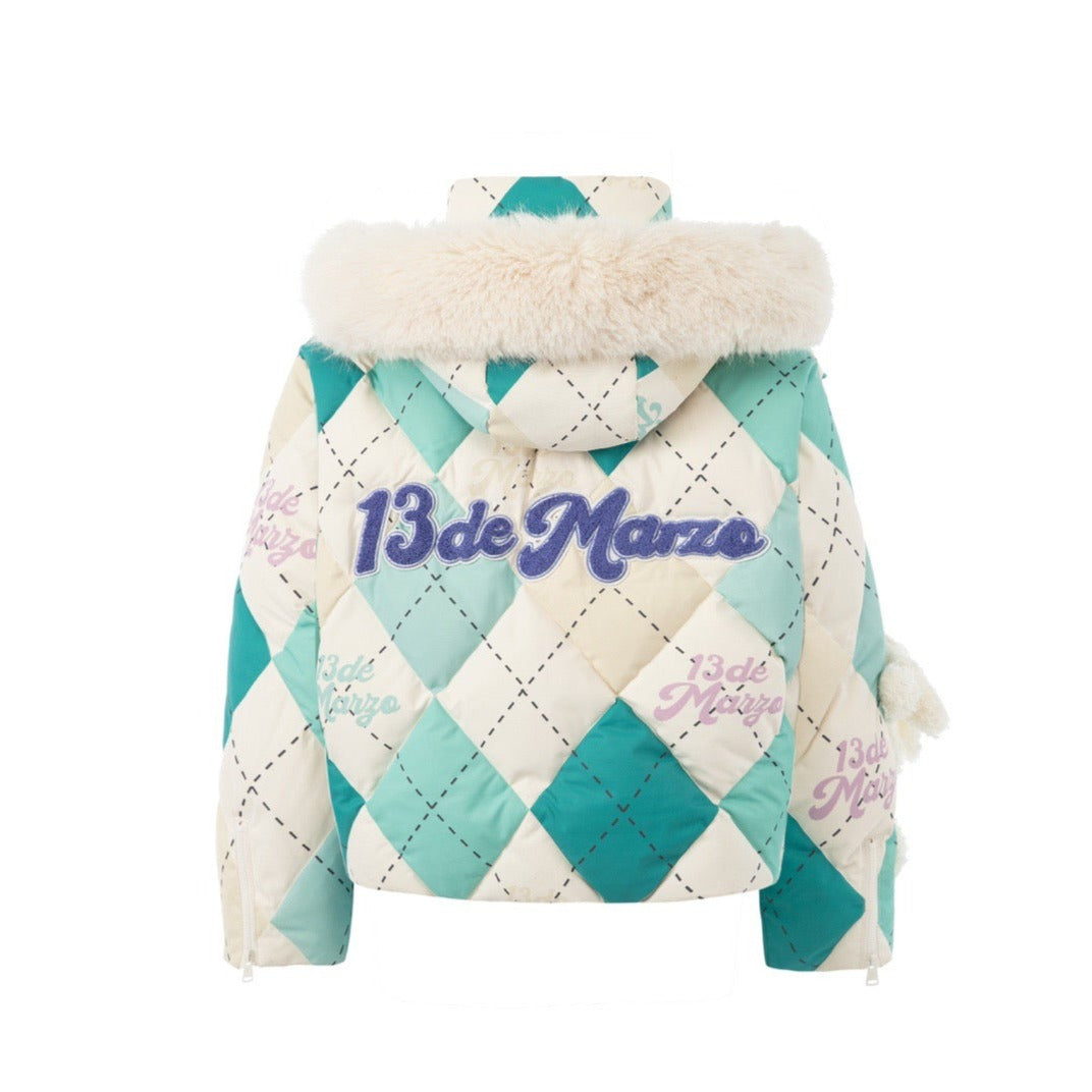 13DE MARZO Diamond Check Down Jacket Florida Keys